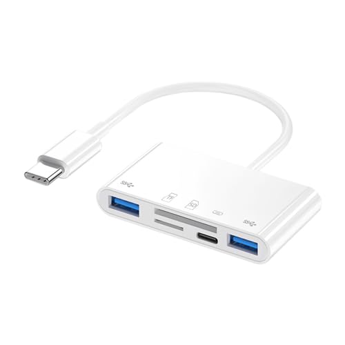 Cablecc USB-C USB 2.0 Type C to TF Micro SD SDXC Dual USB3.0 Female 5 in 1 Card Reader PD 27W Adapter for Laptop Tablet Phone - style: USB-Cto SD+TF+2USB+PD