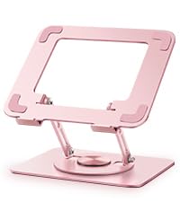 Vaydeer Adjustable Laptop Stand for Desk,Computer Stand Riser with 360° Free Rotation Base and Foldable Design Ergonomic Laptop Riser Fits for MacBook,Dell, HP and More 10-15.6” Laptops (Pink)