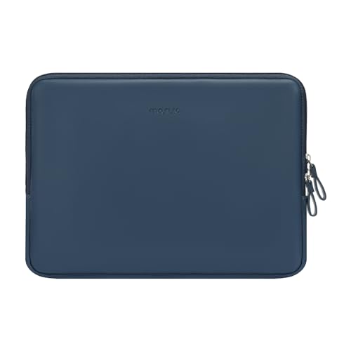 MOSISO Laptop Sleeve Bag 13 inch PU Leather Padded Bag Waterproof Case | Compatible with MacBook Neo 13 A18/Air 13.6 inch 2026-2022 M5-M2/Air 13 inch 2022-2018 M1/Pro 13 2026-2012 M2 M1,Peacock Blue - color: Peacock Blue, size: 13 inch