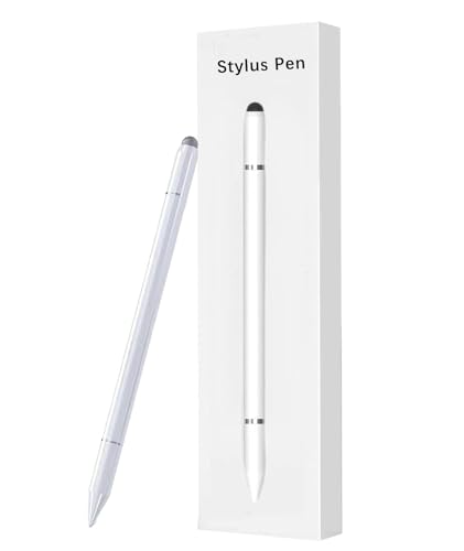 3 in 1 Stylus Pens for Touch Screens, High Sensitivity & Precision Capacitive Stylus for Apple iPad iPhone Tablets Samsung Galaxy All Universal Touchscreen Devices (White)