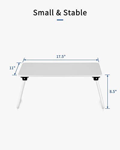 Ruxury Folding Lap Desk Laptop Stand Bed Desk Table Tray, Breakfast Serving Tray, Portable & Lightweight Mini Table for Sofa Couch Floor - White - color: White