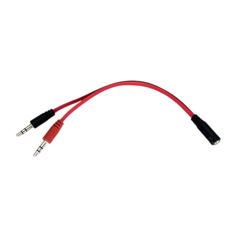 3.5MM Auditory Y Splitter Cable 20CM 1 Male/Female to 2 Male/Female for Headphones and Microphone Flat Wire Headsets Microphone - color: 2 male and 1 female