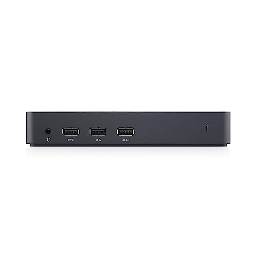 Dell USB 3.0 Ultra HD/4K Triple Display Docking Station (D3100), Black | Ultra HD and 4K support for compatible computers and monitors