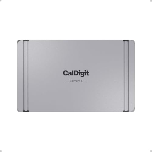 CalDigit E5 - Thunderbolt 5 Element 5 Hub - 9 Ports, 4 x Thunderbolt 5/USB4 v2, 3 x USB-A & 2 x USB-C 10Gb/s, Single 8K, Dual 6K/8K, or Two 4K@240Hz Displays, 90W Charging, 0.8m Cable 180W PSU