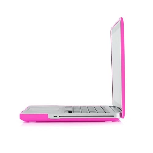 RUBAN Compatible with MacBook Model A1286 (2011 2010 2009 Year Old Version Pro 15 inch with CD-ROM), Plastic Hard Case Shell and Keyboard Cover - Hot Pink - color: Hot Pink