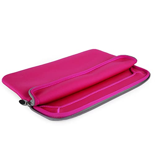 Travel Neoprene 13" Laptop Sleeve with Water Resistant Protection, Front Pocket - Compatible with SurfaceBook (Hot Pink) - color: Magenta