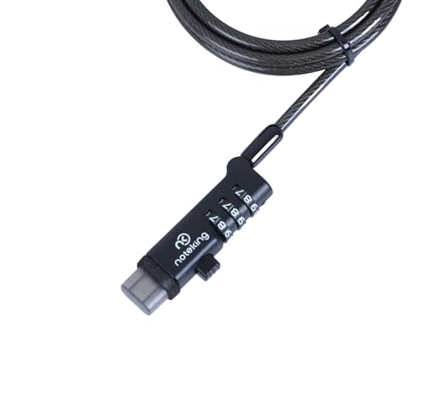 USB Port Lock for Laptop 3 Dial Combination Security Cable Lock, Black Laptop Security Lock, USB Cable Lock, Computer Locking Cable