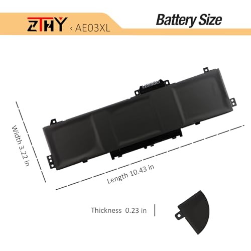AE03XL Laptop Battery Replacement for HP 240 245 246 250 255 256 G10 14-EE | 14-EM 14Z-EM 14-EP 14T-EP 15-FC 15Z-FC 15-FD 15T-FD 14-EP0XXX 15-FD0XXX 15-FC0XXX AE03041XL N21969-005 N20951-171 N20951-CC1 - size: 10.43*3.31*0.2 inch AE03XL