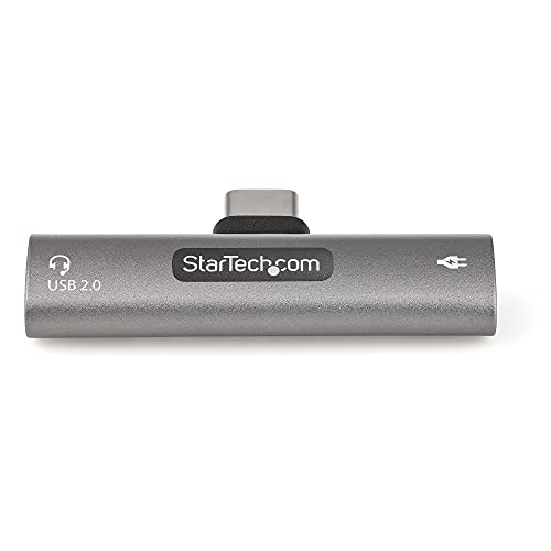 StarTech USB-C Audio & Charge Adapter, Phone (CDP2CAPDM) | USB-C Audio Adapter with USB-C Audio Headphone/Headset Port and 60W USB-C Power Delivery Pass-through Charger - style: USB C Audio + 60W Charge