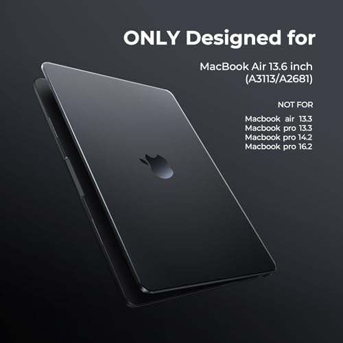 EooCoo Case for MacBook Air 13 inch M5/M4/M3/M2 2026-2022, Matte Black | Invisible Protection From Day One, Slim & Lightweight Design, For Work, Study & Travel - color: Matte Black