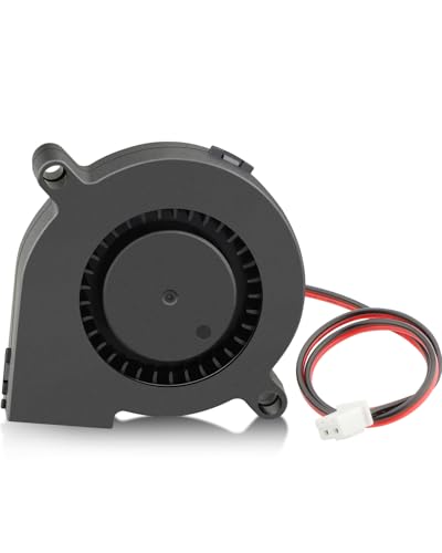 GDSTIME 5015 Blower 24V 2-Pin 50mm x 15mm Turbine Turbo Cooling Fan 2-Pack | Hydraulic Bearing, 24 Volt DC Brushless, 4500 RPM, High Speed, Replacement Blower Fans for 3D Printer Humidifier - size: 50x15mm