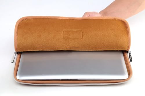 BSLVWG 11.6 Inch Laptop Sleeve Multi-Color & Size Choices Case/Water-Resistant Neoprene Notebook Computer Pocket Tablet Briefcase Carrying Bag/Pouch Skin Cover - color: Khaki Leaves, size: 11.6 inch