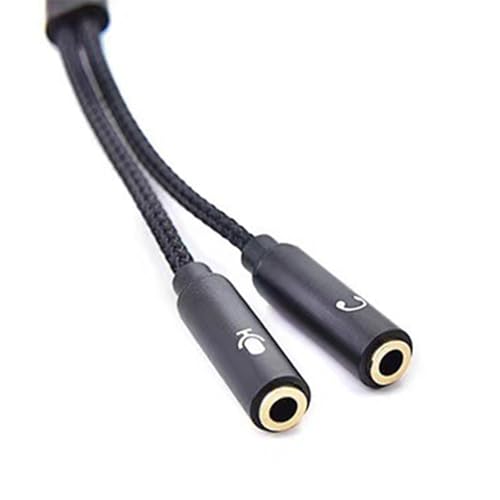 3.5mm Sound Adapter Y Splitter 3.5mm Cable Headsets 2 Female To 1 Male For Laptop Phone Earphone Headphone Microphone - color: Grey