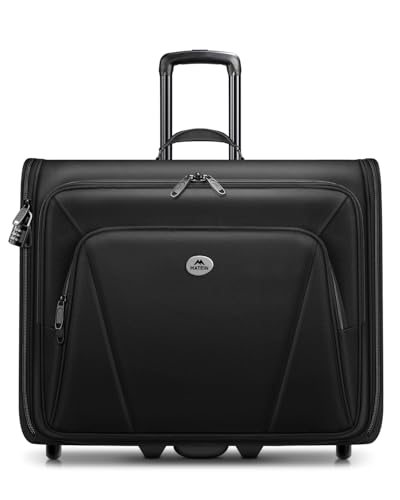 MATEIN Rolling Garment Bag with 2 Packing Cubes, Large Travel Garment Bags | Check-in Luggage, 17.3 Inch Laptop Compartment, Wrinkle Free, Wheeled Business Softside Suitcase, For Men and Women, Black - color: Black, size: Large - Checked