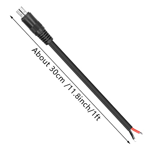 GINTOOYUN 2 PCS DC8020 Connector Pigtail Cable DC 8.0MM x 2.0MM Male Plug to Bare Wire Open End Power Cable Supply Repair Cable, for Portable Power Station (0.3m)