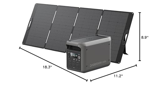 DABBSSON 2048Wh Solar Generator with 420W Solar Panel, Semi-Solid LiFePO4 Battery w/6 2200W AC Output, Compact&Lightweight, Recharge 80% in 1.5 Hr, 2000L Portable Power Station for Camping/Home/RV - style: 2000L+420W Solar Panel
