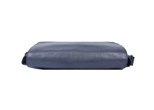 16" Crossbody Bag Leather Laptop Messenger Bag For Men with trolley sleeve for school office (Royal Blue) - color: Royal Blue