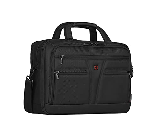 Wenger 606465 BC Star 14'/16' Expandable Laptop Brief, SmartGuard Laptop Protection with a QuickAccess Tablet Pocket in Black (18 litres), Black, BC Star - size: 14 Inch/16 Inch Messenger Bag, style: Bc Star