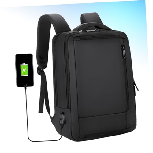 Alipis Business Laptop Backpack for Men, Large Capacity USB Charging Bag, Waterproof Black Travel and Work Laptop Bag