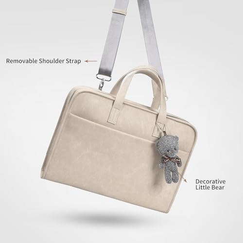 360° Protective Laptop Shoulder Bag Sleeve Case for 13-14.2 inch Notebooks, Compatible with 14 inch New MacBook Air Pro Max M4 M3 M2 M1, HP, Dell, Asus, Acer, with Airbags, Handle, Khaki - color: Khaki, size: 13-14.2