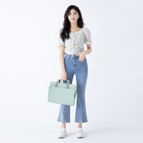 DOMISO 17 inch Laptop Sleeve Protective Case Cover Compatible with 17-17.3 inch HP Dell ASUS Lenovo Chromebook,Waterproof Computer Cases Bag with Handle,Mint Green - color: Mint Green, size: 17-17.3 inch