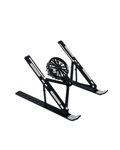 Adjustable Computer Laptop Stand, Air-Cooled Heat Dissipation Riser, Multi-Angle Desktop Holder for Laptops & Tablets, Black - color: Black