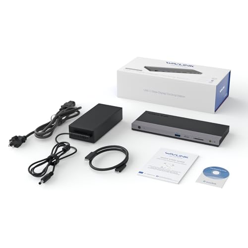 WAVLINK Laptop Docking Station, Dual DisplayPort,HDMI, Single 4K@144Hz | 130W PD Charger, 4×USB-A 5Gb, Gigabit Ethernet, SD/TF and Mic/Audio, Compatible with Windows Only