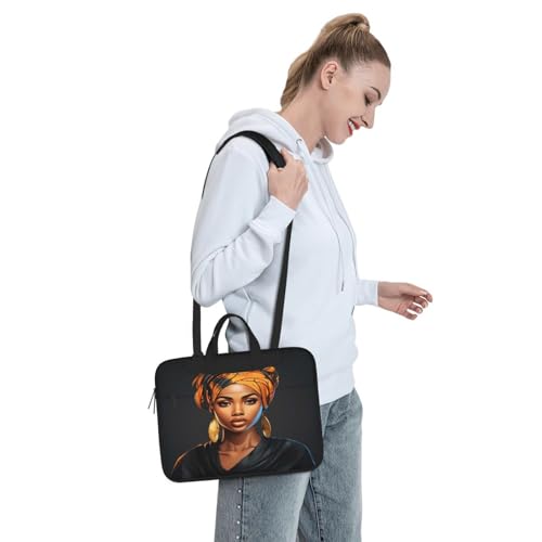 Laptop Bag Case African Women Computer Messenger Shoulder Bag Laptop Sleeve Briefcase - size: 13 inch
