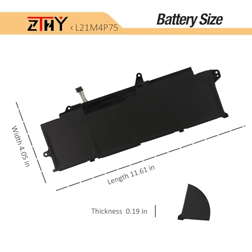 L21M4P75 L21B4P71 Battery Replacement for Lenovo ThinkPad T14s Gen 3 Gen 4 | ThinkPad T14s 2022 2023 Laptop L21L4P73 L21D4P74 Battery SB10W51976 SB10W51977 5B10W51874 5B10W51875 15.36V 57Wh 4-Cell - size: 11.61*4.05*0.19 inch L21M4P75