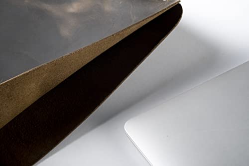 Leather Laptop Sleeve, Handmade Slim Case for MacBook Air 13" (M2) 2024, (M3) 2024 & 15 inch (M3) 2036 - color: Dark Green, size: 15"