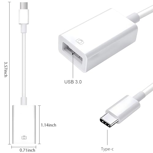 Untvie Type-c to USB Adapter, USB-C to USB-A 3.1 Gen1 Female Adapter Cable Converter, 5Gbps High-Speed, for Laptops, Tablets, Phones, USB Flash Drive,Card Reader,MIDI Keyboard, Mouse White - style: TYPE C