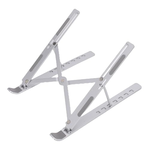 Foldable Laptop Stand for Air Pro Under 15.6 Inch, Portable Aluminum Alloy Heat Dissipation Computer Riser with 7 Angle Adjustment, Ergonomic Nonslip Holder for Desk