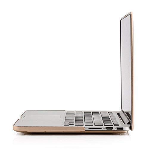 RUBAN Case for Old MacBook Pro 13 inch (A1502 & A1425 Models) 2015 2014 2013 2012, Plastic Hard Shell Case & Keyboard Cover for Old Version Mac Pro Retina 13 Inch, Gold - color: Gold