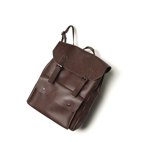 Leather Laptop Backpack, Women and Men Backpack Travel Business Work College Water Resistant Anti Theft Daypack Slim Large fits for 15.6 inch Notebook Computer bag, 01 Koffee - color: 01-koffee