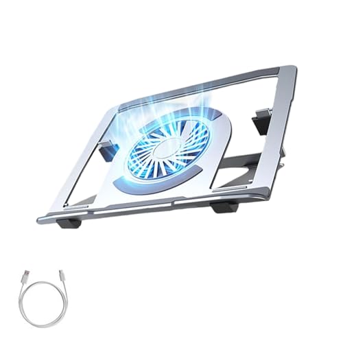 Foldable Aluminum Laptop Stand with Efficient Cooling Systems and Adjustable Angled for 17Inch Notebook Aluminum Laptop Stand - color: Silver
