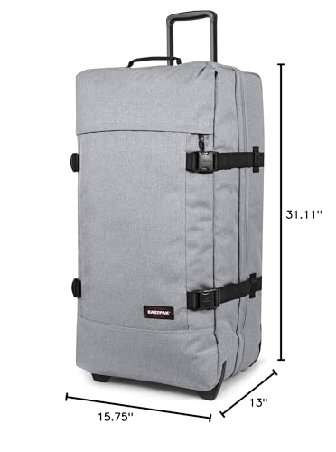 Eastpak Tranverz L – 121L Large Wheeled Luggage with Dual Compartments, TSA Lock, Compression Straps & Smooth-Wheeling System, Sunday Grey - color: Sunday Grey, size: 121 Liter Checked Bag