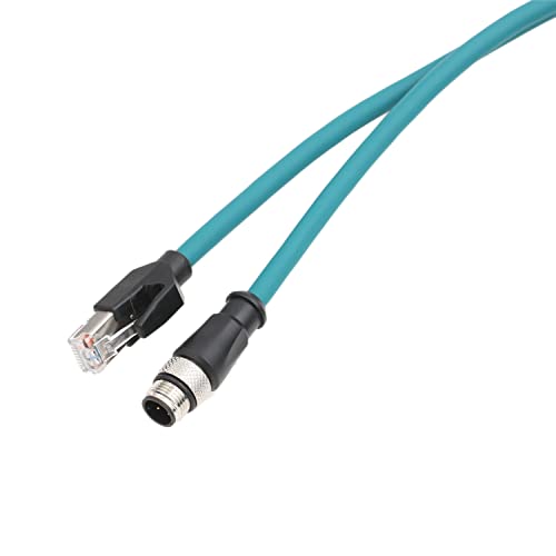 M12 4 Pin D-Coded to RJ45 Ethernet Cable for Industrial Barcode Reader Scanner Vision Sensor Actuator Encoder Network Switch Cat5e 7M - size: 7m