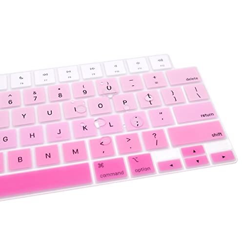 Se7enline Compatible with MacBook Keyboard Cover Skin for Mac Neo & Air 13/15 & Pro 14/16 inch (M5 M4 M3 M2 M1 A18 Pro) 2026/2025/2024/2023/2022/2021 Silicone Waterproof Dustproof Durable,Ombre Pink - color: Ombre Pink