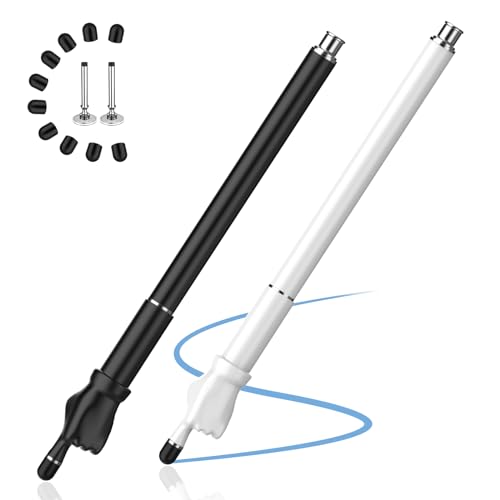 MEKO Stylus Pen for Touchscreen, 2-in-1 Stylus | 2-in-1 Fingertip Design,High Sensitivity,Work for iPhone iPad Android Tablets Switch All Touch Screens (Black/White)