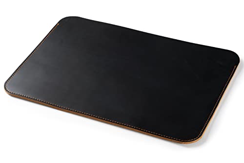 Leather Laptop Sleeve, Handmade Slim Case for MacBook Air 13" (M2) 2024, (M3) 2024 & 15 inch (M3) 2044 - color: New Black & Tobacco, size: 13"