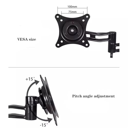 Monitor Stand Wall Mount Workstation, Sit Stand Dual Monitor Mount for 15''-27'' Screens, Adjustable Wall Mount Dual Monitor Arm with Foldable Keyboard Tray Monitor Stand Desk arm(450mm) - size: 450mm