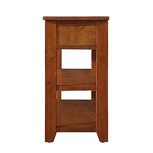 Modern Farmhouse Entryway Console Table 48 Inch Wood Sofa Table with 3 Drawers & 2-Tier Storage Shelves for Living Room, Foyer, Hallway Furniture, Easy Assembly (Brown) - color: # Brown