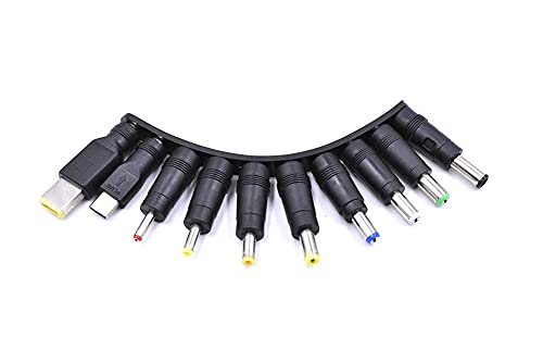 10-in-1 Universal DC Plugs Female to Male Power Supply Adapter Jack Connector Tips for Laptop