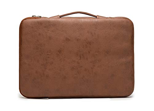 Kinmac 360° Heavy Duty Protective Laptop Sleeve Case Bag Cover with Handle for MacBook Air 13 inch,iPad Pro 13 inch and 13.3 inch HP,Dell,Lenovo,Asus,Acer Laptop (Coffee PU) - color: Coffee PU, size: 12 inch-13.3 inch