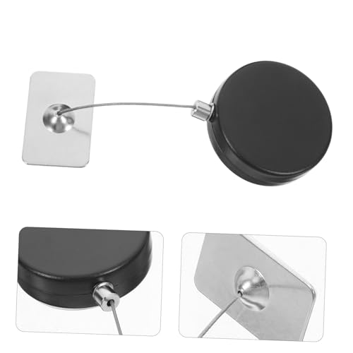 Angoily 2pcs Heavy Duty Theft Retractable Cable Lock Dual Functionality Wire Leash for Secure Remote Control and Laptop Black Adhesive Locking Mechanism
