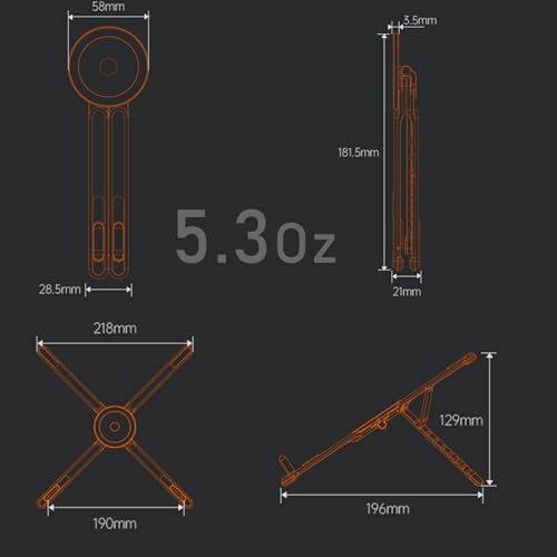Metal Laptop Stand, 3-in-1 Magnetic Foldable Tablet Phone Holder | Pocket-Sized & Portable, Adjustable Laptop Riser for Desk, N55 Powerful Magnets, Ergonomic View Mount for Home Office, Travel