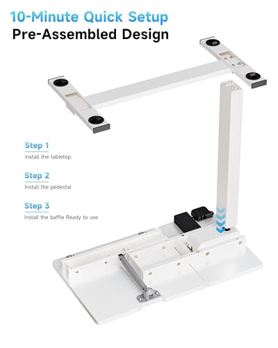 BIZUM Small Electric Standing Desk, Overbed Table Wireless Tilt Top with Hidden Wheels, 27.6×15.8 Inch Adjustable Rolling Laptop Desk, USB-C Rechargeable Battery, White - color: White