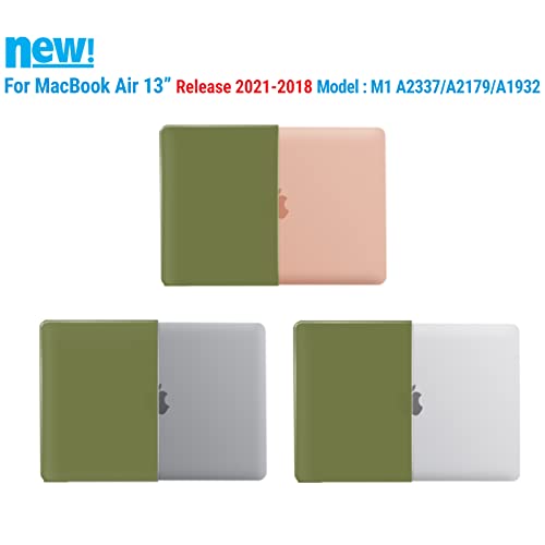 IBENZER Compatible with 2022 2021 2020 MacBook Air 13 inch case M1 A2337 A2179 A1932, Plastic Hard Shell Case for Mac Air 13 Retina Display with Touch ID, Matcha Green,AT13MOGN - color: Matcha Green
