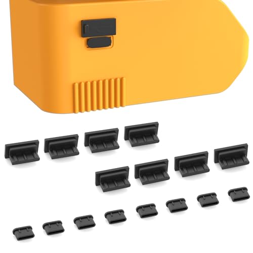 8 Pack Anti-Dust Plugs for Dewalt Work Light, Charging Port Cover Caps Protector Compatible with USB-C & USB-A Ports on Laptops, Phones, AirPods, Power Tools and More