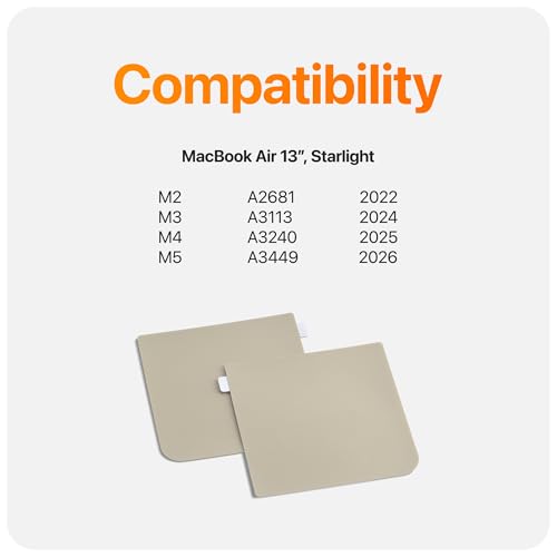 GhostShield Premium Palm Rest Protector Skin Cover Set, Scratches and Wear Protection, Compatible with MacBook Air 13" 2026 2025 2024 2022 with M5 M4 M3 M2, A3449 A3240 A3113 A2681, Starlight - color: Starlight
